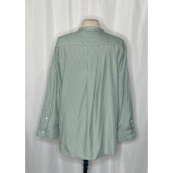 ROUCHA Green White Twist Stripe Shirt Double Breasted Academia BB Medium Short - Picture 7 of 13